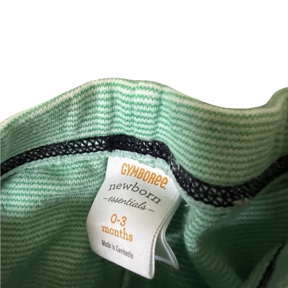 Newborn 2 piece set Gymboree striped pant & Green Baby Onesie by Carter's - Picture 4 of 7